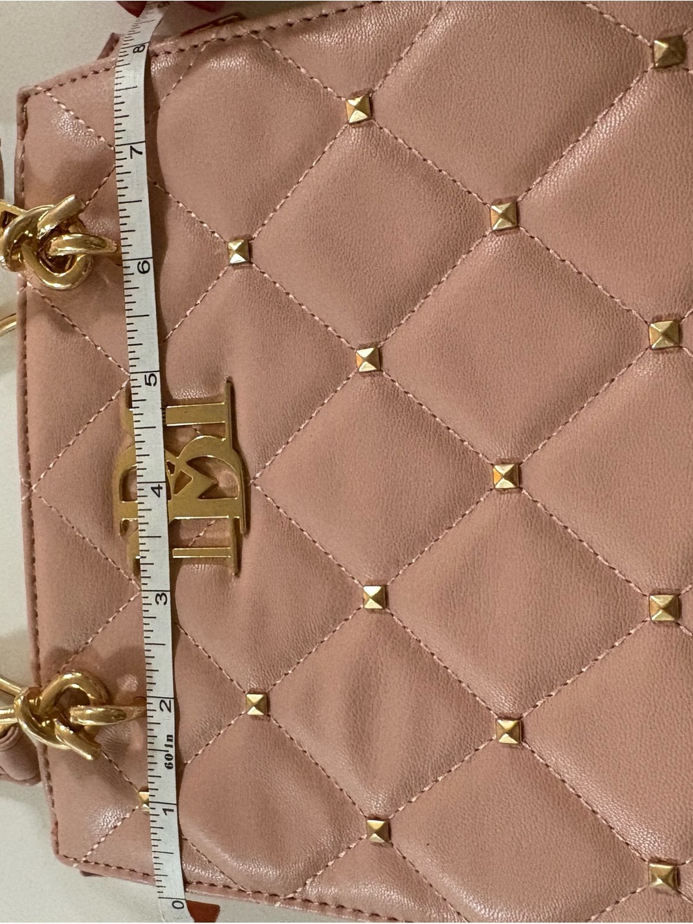 Badgley Mischka Pink Quilted Crossbody with Gold Hardware - Picture 3 of 13